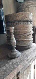 Hoffz houten kandelaar, Gebruikt, Ophalen of Verzenden, Hout, Kandelaar