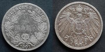 Duitsland 1 Mark 1901 A Zilver beschikbaar voor biedingen