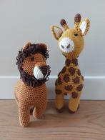 Gehaakte safari dieren (leeuw en giraffe), Ophalen of Verzenden, Nieuw, Haken, Overige typen