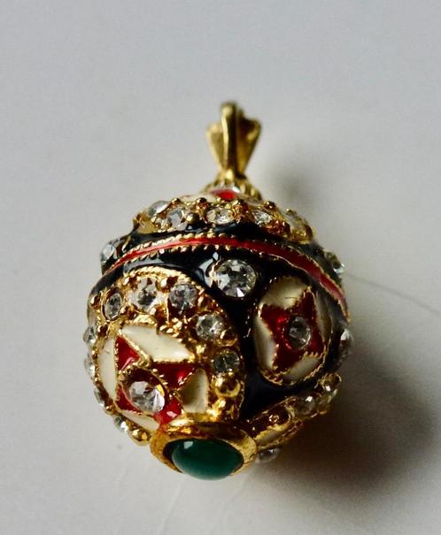 Fabergé ei - Swarovski Kristallen, Verguld - Cloisonne Email, Antiek en Kunst, Curiosa en Brocante, Verzenden