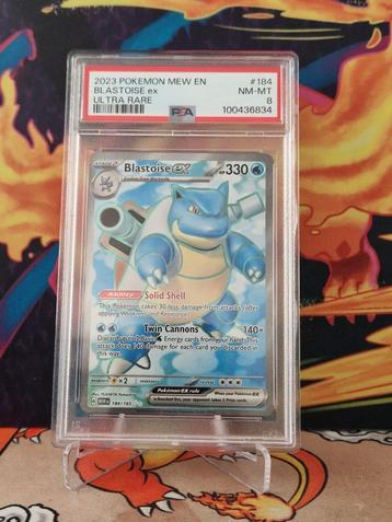 PSA 8 Blastoise EX - Mew 151 - 184/165 - Full Art beschikbaar voor biedingen