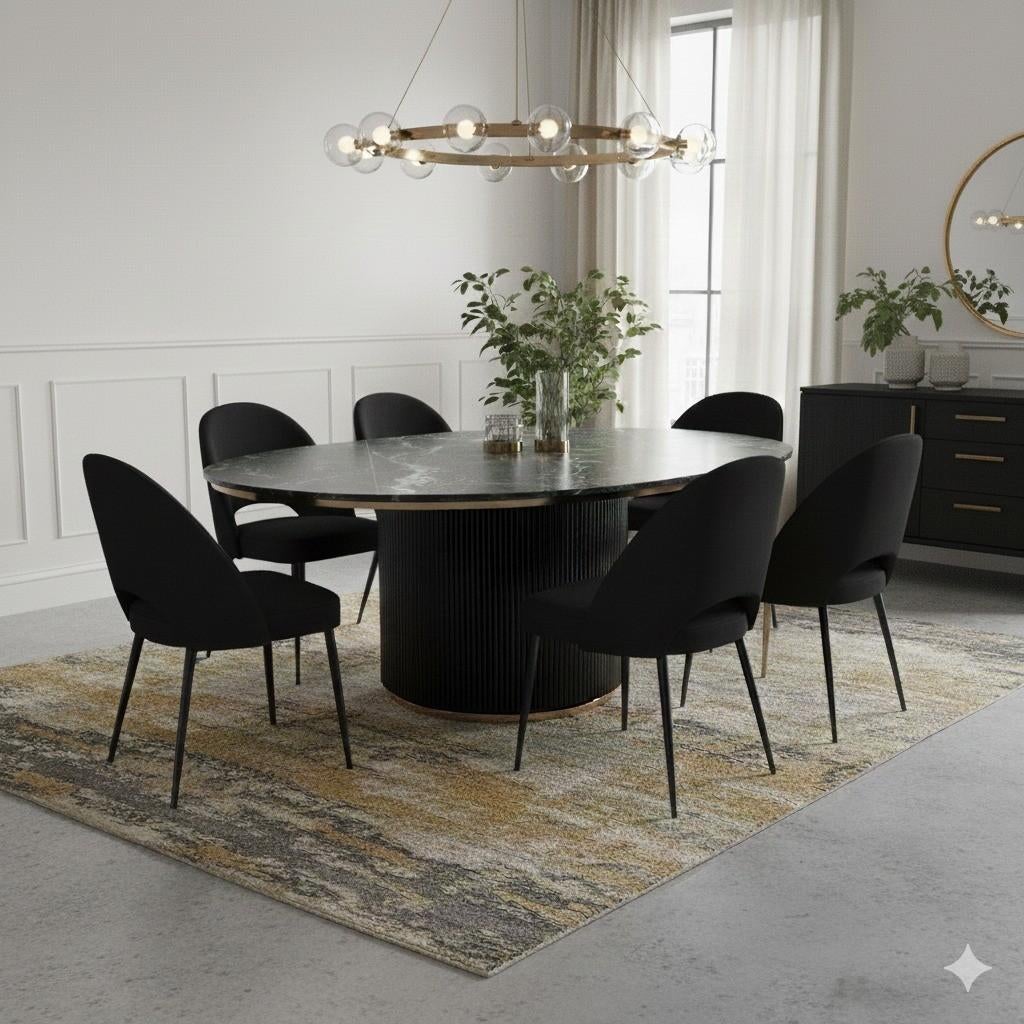 Eettafel Marmer Hardhout Ø 1,50 m Art. Nr.: 27886, Ophalen, 100 tot 150 cm, Overige materialen, Rond