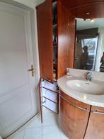 badkamermeubel, hangend toilet en douchebak met glazendeur, Ophalen, Zo goed als nieuw, Chroom, Wastafel