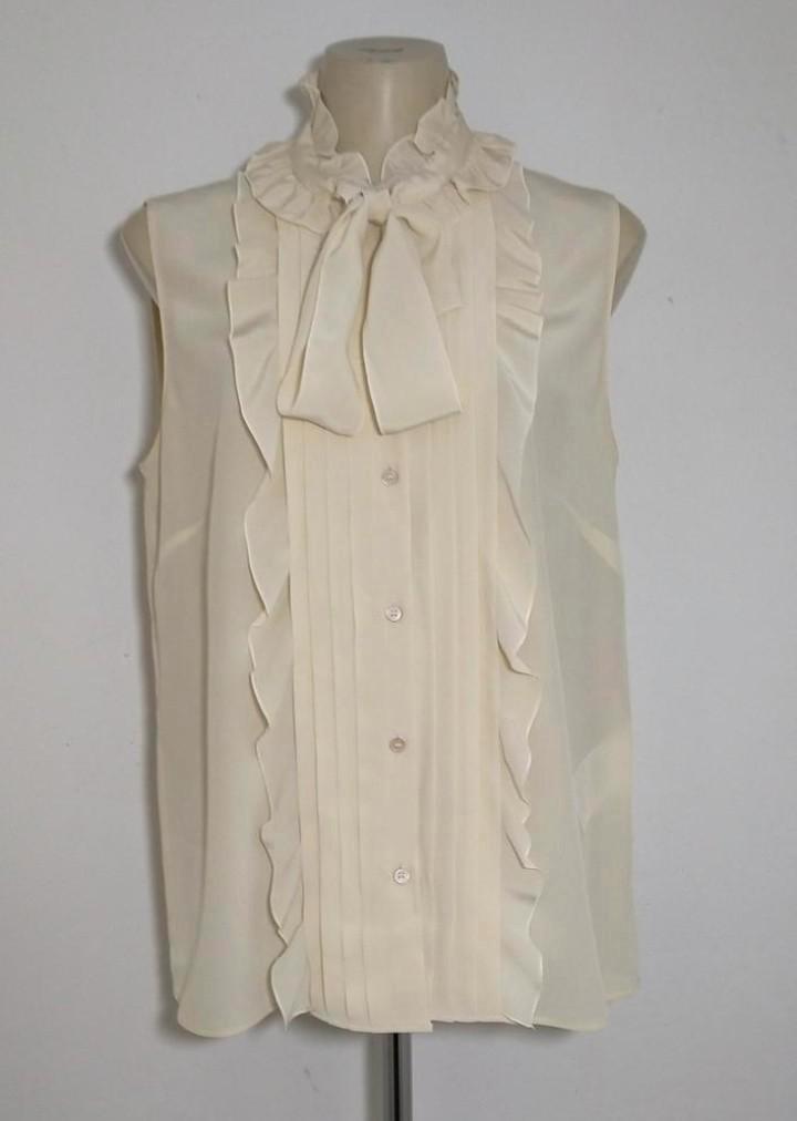 Lichtbeige strikblouse van 100% zijde van Red Valentino, Kleding | Dames, Blouses en Tunieken, Zo goed als nieuw, Maat 42/44 (L)