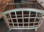 Vintage Bent Wood Rotan Bamboo bijzettafels, Ophalen, Minder dan 55 cm, Rond, Zo goed als nieuw