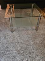 Glazen salontafel, Huis en Inrichting, Ophalen, Gebruikt, 50 tot 100 cm, Vierkant