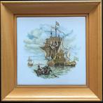 Tegel Zeilschip – polychroom - 1 x 1 tegel [2 x], Ophalen of Verzenden