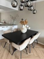 Zwarte eettafel visgraat zo goed als nieuw Kick Hugo 6 pers, Ophalen, 100 tot 150 cm, 200 cm of meer, Zo goed als nieuw