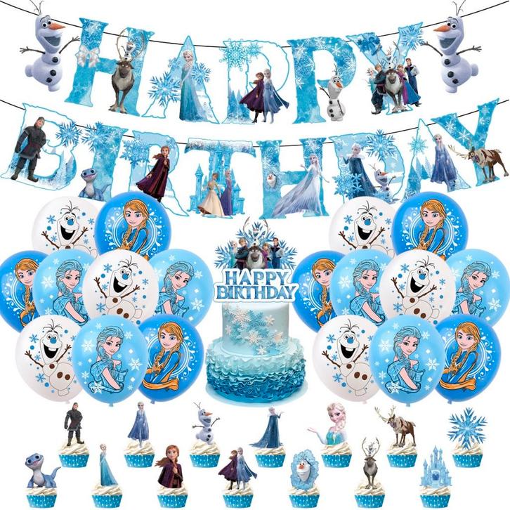 Frozen - Anna Elza Olaf - Verjaardag Decoratie / Birthday, Hobby en Vrije tijd, Feestartikelen, Nieuw, Versiering, Verjaardag