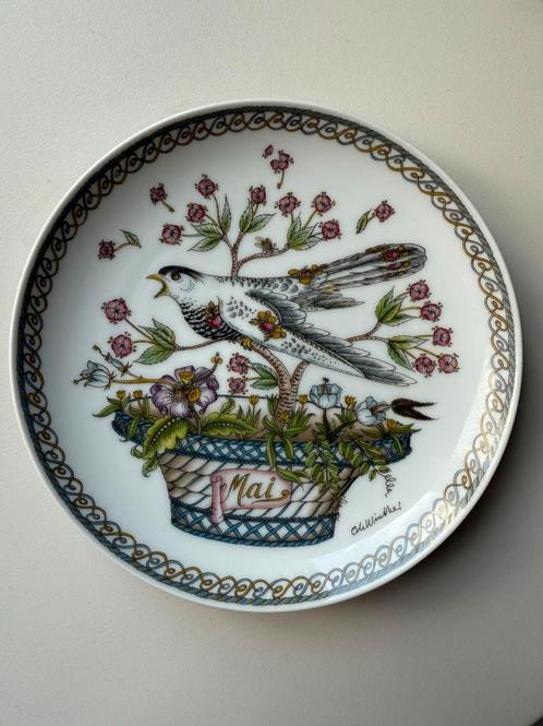 Vintage Heutschenreuther Ole Winther bordje maand mei, Antiek en Kunst, Antiek | Wandborden en Tegels, Ophalen of Verzenden