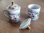 2x Vintage porseleinen Chinese theekopjes / bekers, Ophalen of Verzenden