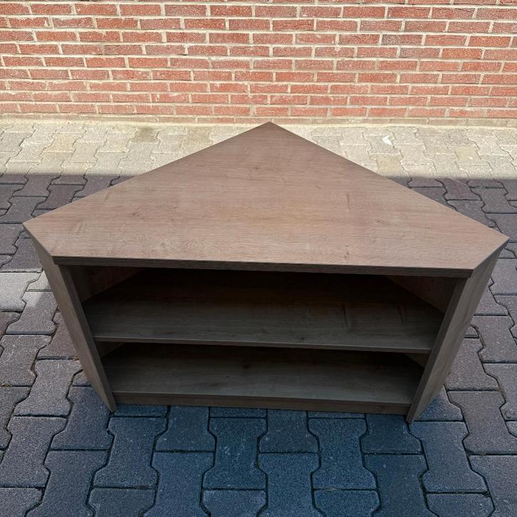 Eiken Fineer hoekkastje TV kast ZGAN, Huis en Inrichting, Kasten | Televisiemeubels, Zo goed als nieuw, Minder dan 100 cm, 50 tot 100 cm