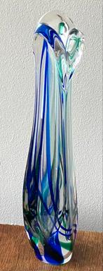 Max Verboeket Kristalunie. Blauw / Groen gemeleerd glas., Ophalen of Verzenden