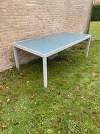 Gratis tuintafel met glazenblad 1mx2m, Tuin en Terras, Ophalen of Verzenden, Gebruikt, Rechthoekig, Aluminium
