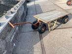 Platte transportkaren 150x90cm en trekstang, 100 liter of meer, Ophalen, Gebruikt, Transportkar