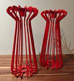 Vintage 90s IKEA Trådig - set van 2 kandelaars, Ophalen of Verzenden, Zo goed als nieuw, Metaal, Rood