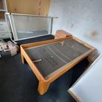 Beukenhouten bed 99x200 cm + kledingkast, 100 cm, Eenpersoons, Bruin, Ophalen of Verzenden