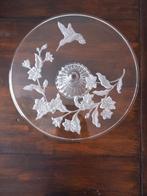 Vintage Gebakschotel met Bloemen en Vogeltje, Ophalen