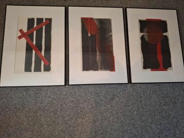 Janne G. - Serie van drie in zwarte metalen lijsten  beschikbaar voor biedingen