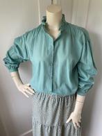 Als nieuw: GEISHA blouse turquoise mt. M pofmouwen | ruffles, Geisha, Ophalen of Verzenden, Zo goed als nieuw, Maat 38/40 (M)