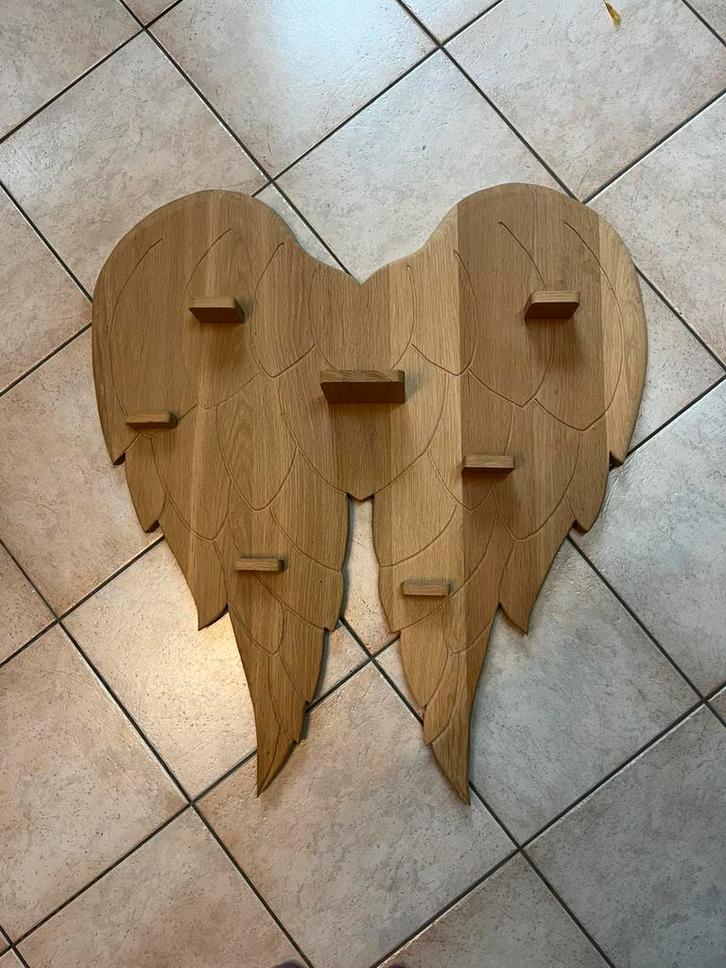 Engelenvleugels van blank eiken, Huis en Inrichting, Woonaccessoires | Wanddecoraties, Zo goed als nieuw, Ophalen