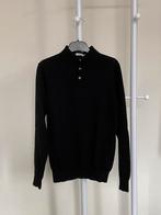 Suitsupply Black Long Sleeve Polo Shirt (Merino Wool) maat M, Kleding | Heren, Truien en Vesten, Suitsupply, Maat 48/50 (M), Zo goed als nieuw