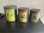 Vintage blikken in 3 maten, mooie kleuren, Ophalen of Verzenden