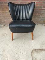 Vintage cocktailstoeltje zwart skai, Huis en Inrichting, Fauteuils, Ophalen, Zo goed als nieuw