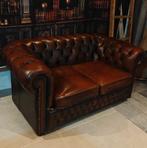 Set - Antiek Bruine Originele Chesterfield 3-zits en 2-zits, Huis en Inrichting, Banken | Bankstellen, 75 tot 100 cm, Ophalen of Verzenden