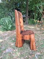 Vintage design wabi-sabi stoel boomstamstoel brutalist, Bruin, Zo goed als nieuw, Eén, Hout