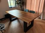 Prachtige eiken boomstam tafel met stalen poten, Ophalen, 100 tot 150 cm, Eikenhout, 200 cm of meer