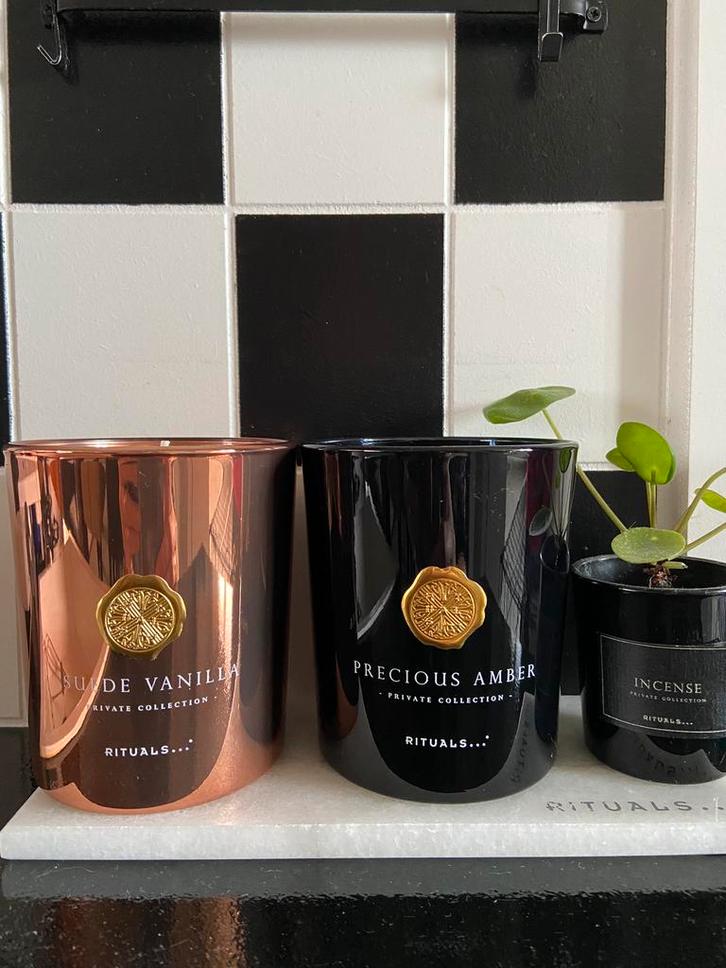 Rituals private lijn kaarsen wild fig,precious amber, Huis en Inrichting, Woonaccessoires | Kandelaars en Kaarsen, Nieuw, Minder dan 25 cm