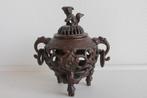 Chinese wierrookbrander met tempelleeuw brons, Ophalen of Verzenden