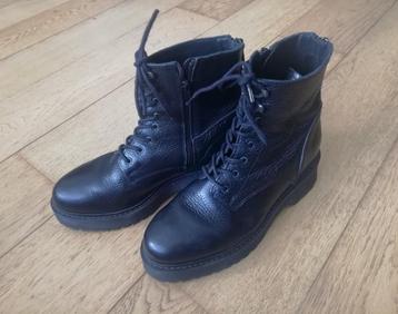 stoere zwarte lederen dames boots / laarzen Juul&Belle mt 41 beschikbaar voor biedingen