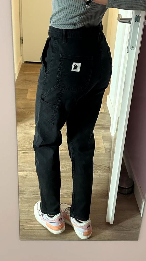 Jeans Carhartt pierce pant W26 (XS/S), Kleding | Dames, Spijkerbroeken en Jeans, Gedragen, W28 - W29 (confectie 36), Zwart, Ophalen of Verzenden