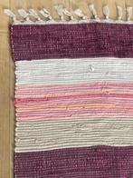 Handgemaakt gestreept vloerkleed Xenos 1.30x66, 100 tot 150 cm, Crème, Zo goed als nieuw, 50 tot 100 cm