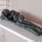 Art Deco Sculptuur, liggende naakte zwangere vrouw, Verzamelen, Beelden en Beeldjes, Gebruikt, Ophalen of Verzenden, Mens