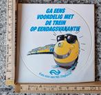 Vintage sticker strip ga eens voordelig met de trein op, Ophalen of Verzenden, Zo goed als nieuw, Overige typen
