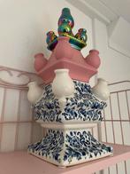 Delfts blauwe tulpenvaas keramiek 40 cm roze, eclectisch, Antiek en Kunst, Antiek | Vazen, Ophalen of Verzenden