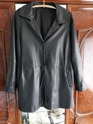 Te koop prachtige zwart Nappa lederen jas mt 52 nette staat! beschikbaar voor biedingen
