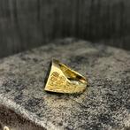 14k gouden ring zegelring heren onyx steen, Sieraden, Tassen en Uiterlijk, Ringen, Ophalen of Verzenden, Nieuw, Goud, Heer
