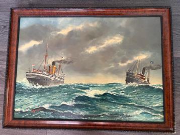 Maritiem Schilderij W. Koningstein scheepvaart beschikbaar voor biedingen
