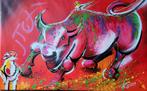 Red Bull schilderij, Ophalen