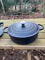 Le creuset pan, Huis en Inrichting, Keuken | Potten en Pannen, Ophalen, Gebruikt, Gietijzer, Koekenpan of Braadpan
