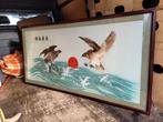 Groot Chinees schilderij adelaars, Overige typen, Gebruikt, Ophalen of Verzenden, 125 cm of meer