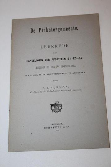 Ds. A.J. Eijkman - De Pinkstergemeente (1893)  beschikbaar voor biedingen