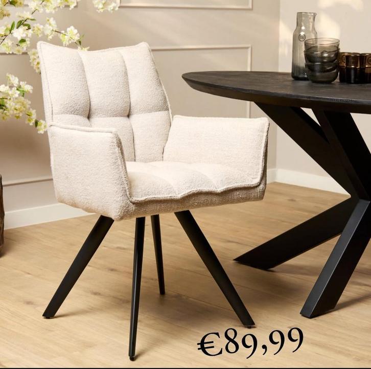 Yuni Eetkamerstoel - Diverse Kleuren, Huis en Inrichting, Stoelen, Nieuw, Eén, Stof, Overige kleuren, Ophalen