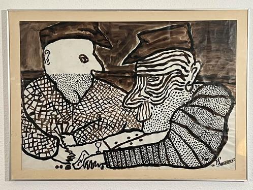 Origineel aquarel kunstwerk van Peter Lammers, Antiek en Kunst, Kunst | Tekeningen en Foto's, Ophalen of Verzenden