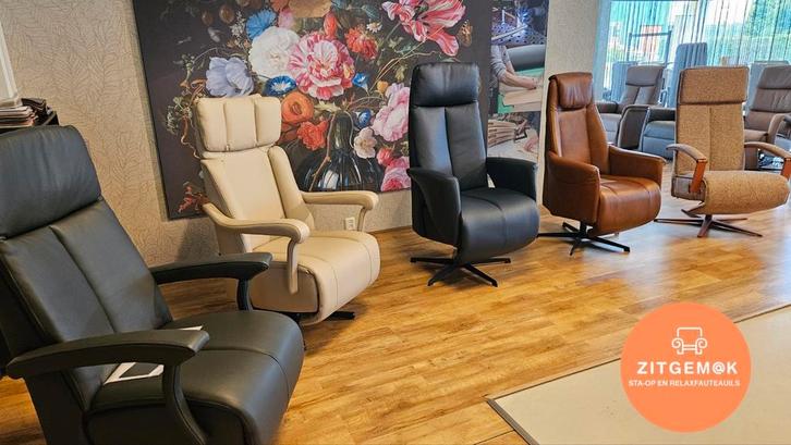 Relax fauteuils GROOT ASSORTIMENT bij Zitgemak in joure, Huis en Inrichting, Fauteuils, Nieuw, Ophalen of Verzenden