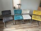 4 ribfluwelen buisframe stoelen, Huis en Inrichting, Stoelen, Ophalen, Overige kleuren, Zo goed als nieuw, Vier